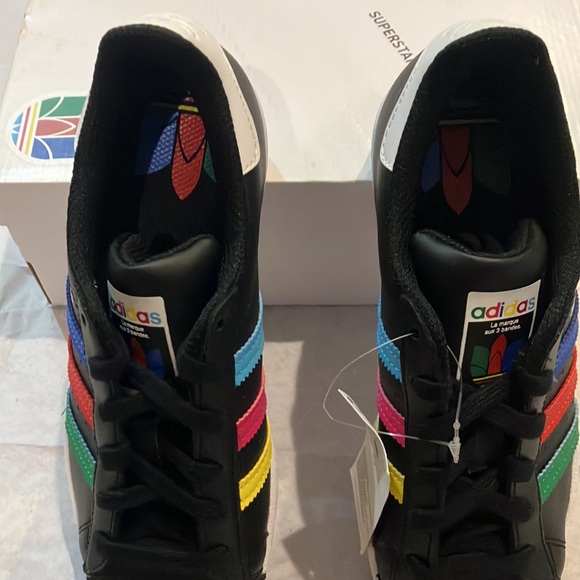 adidas Superstar J 'Colorful Stripes - Core Black' FW5235 - Picture 6 of 15